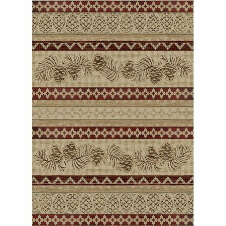 MAYBERRY RUG 2 x 4 ft. Wedge American Destination Pineview Area Rug, Antique AD9601 2X4